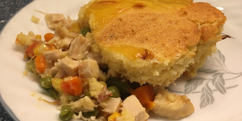 Chicken Vegetable Cornbread Bake